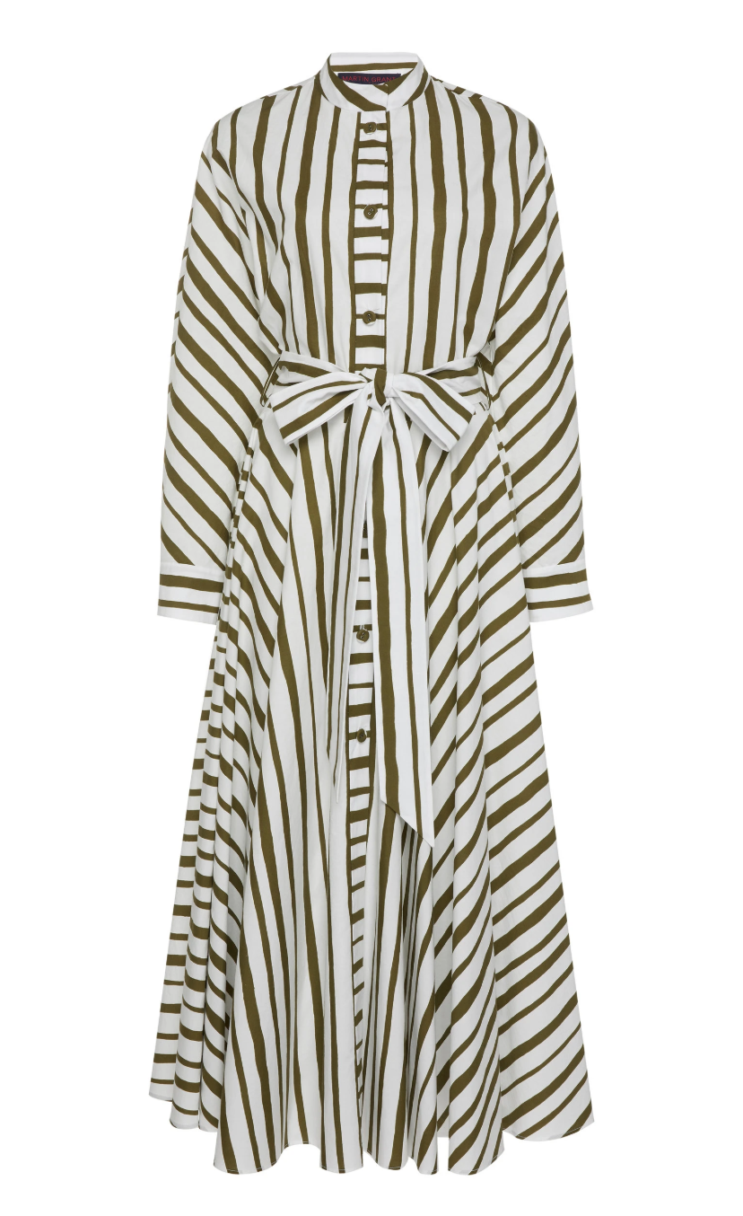 Martin Grant Green Striped Cotton Dress — UFO No More