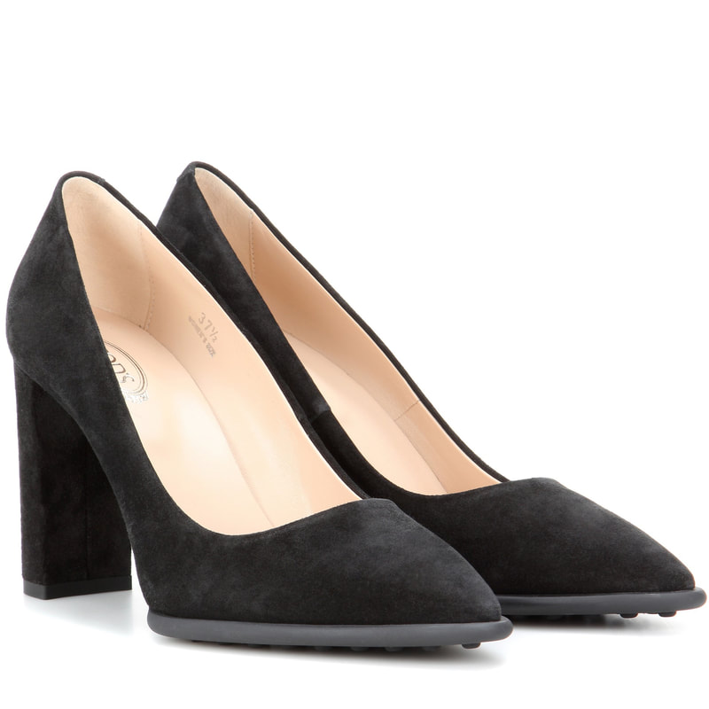 Tod's Block Heel Pumps in Black Suede