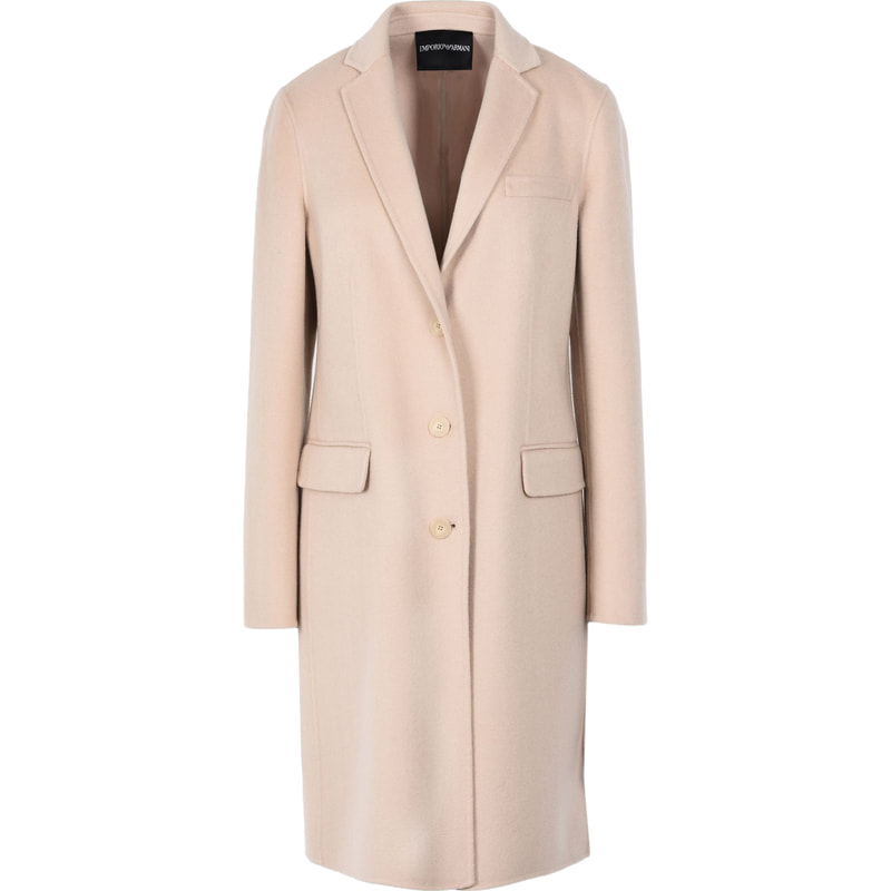 Beige Single Breasted Cashmere Coat 