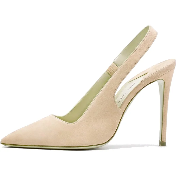 Paul Andrew Coquette Pumps in Camel Suede