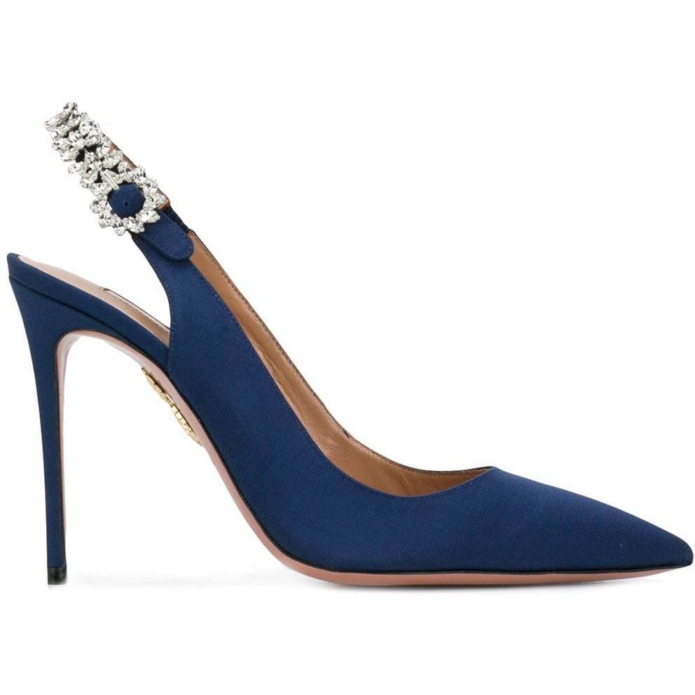 Portrait of Lady Sling Pumps in Admiral Blue — UFO More