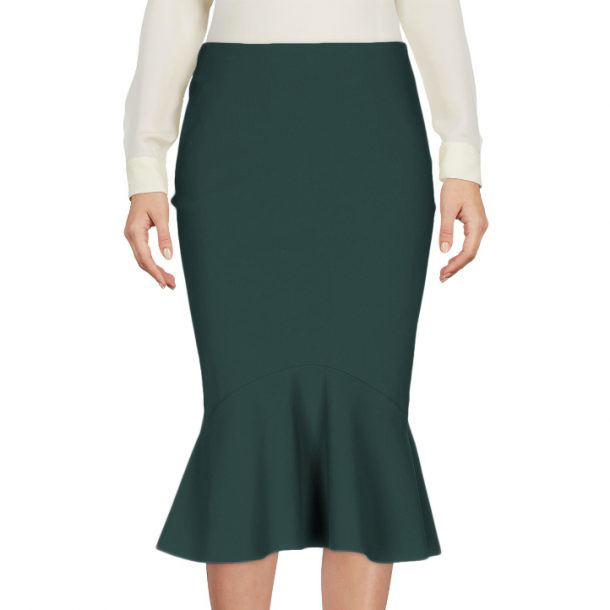 Greta Constantine Kace Flounce Hem Skirt in Green — UFO No More