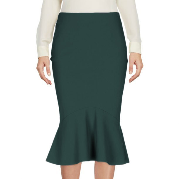 Greta Constantine Kace Flounce Hem Skirt in Green