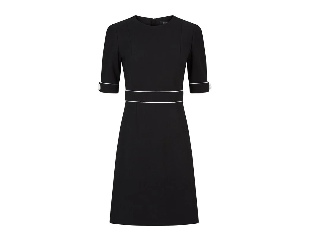 Paule Ka Contrast Piping Shift Dress in Pink