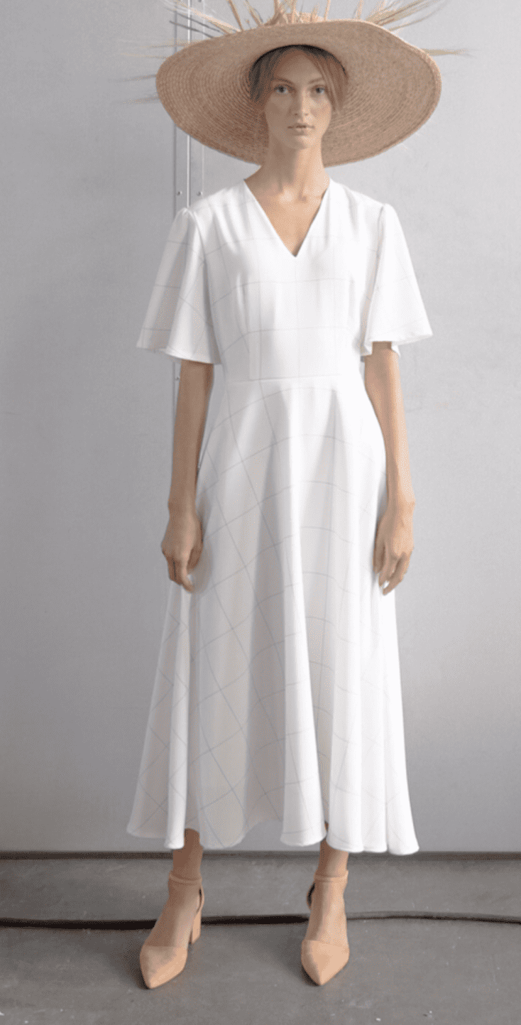 Morten Ussing Checkered Dress in White