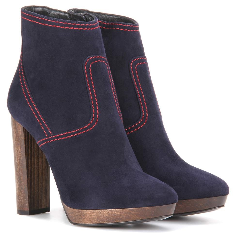 Burberry Hazelhurst 115 Ankle Boots in Navy Suede — UFO No More