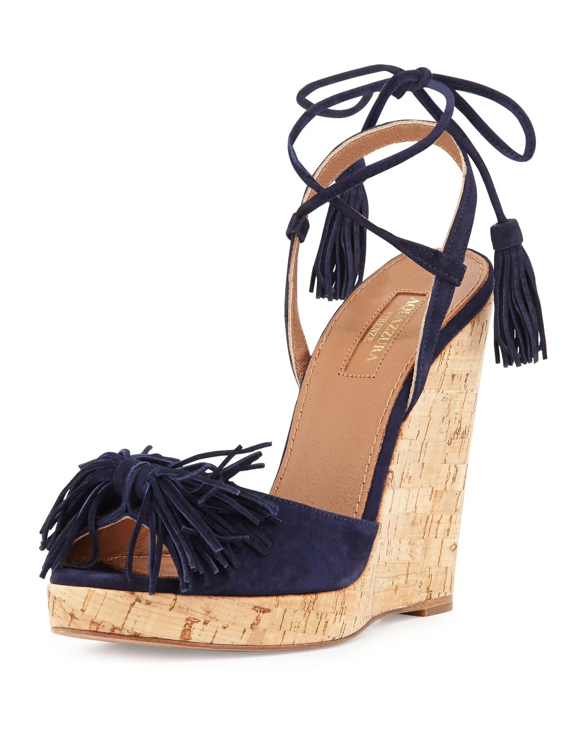 Aquazzura Wild One Suede Wedge Sandal