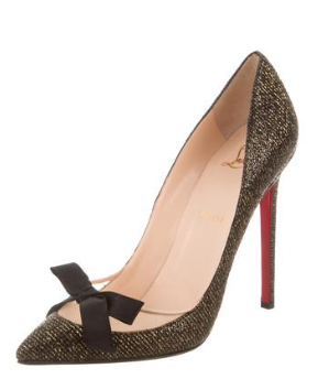 Christian Louboutin Love Me Pumps in Black Gold