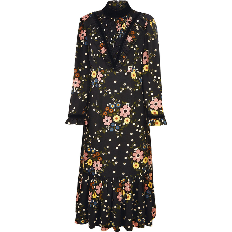 Orla Kiely x Leith Margaret Smock Bib Floral Print Dress — UFO No More