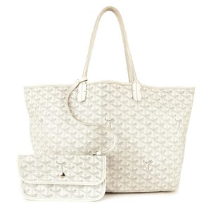 Goyard Artois Tote PM White in Canvas/Calfskin with Palladium-tone