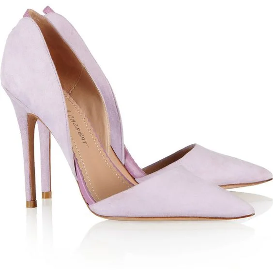Jean Michel Cazabat Ella Suede d’Orsay Pumps in Blush Pink