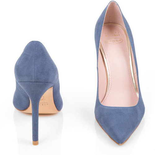 Stuart Weitzman for Scoop Pump in Blue Suede UFO No More