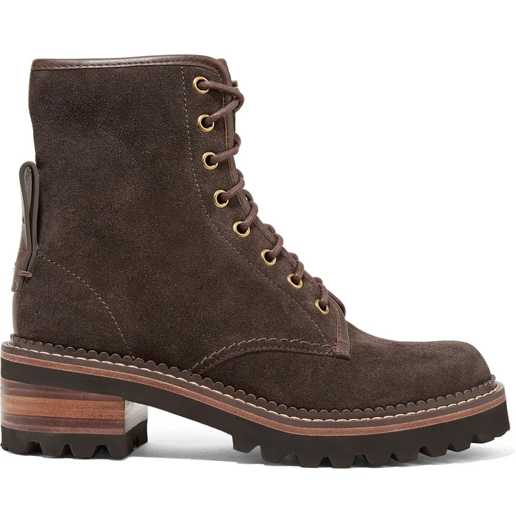 See by Chloe Leather-trimmed Suede Ankle Boots — UFO No More