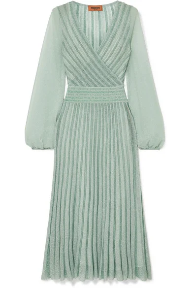Missoni Metallic-Striped V-Neck Knitted Dress UFO No More Missoni Metallic-Striped V-Neck Knitted Dress UFO No More