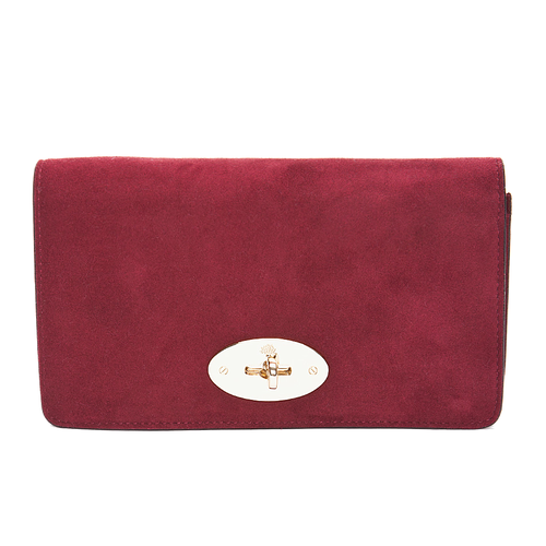 Mulberry Bayswater Clutch in Cranberry Suede — UFO No More