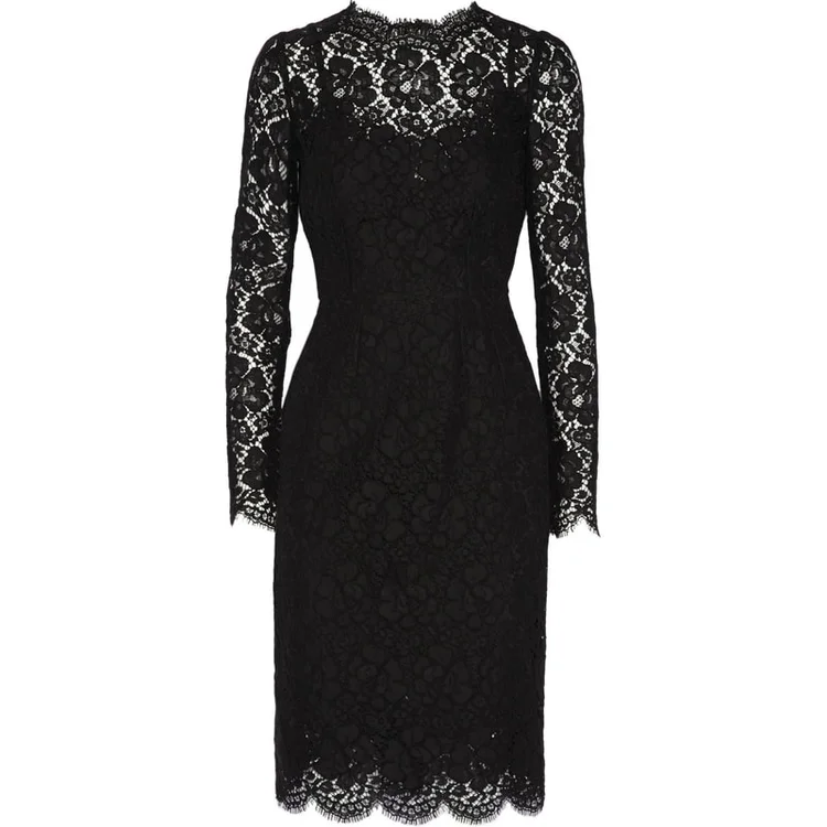 lace white dress with sleeves The Kiara Dress in White Chantilly Lace 4 / White Chantilly Lace main image 1
