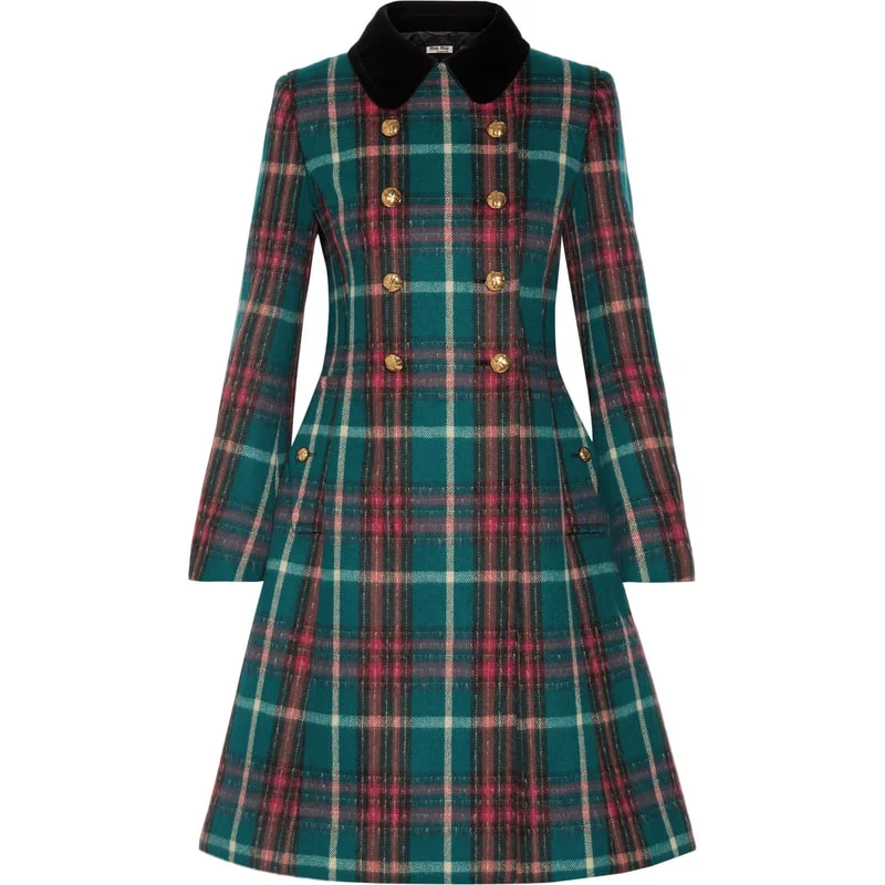 Miu Miu Tartan Peacoat