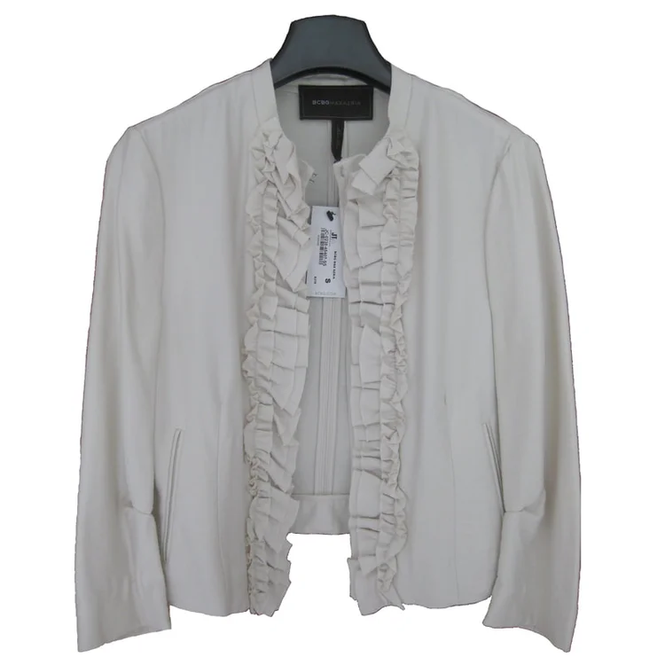 White Ruffle Jacket BCBGMAXAZRIA White Ruffle Jacket — UFO No More