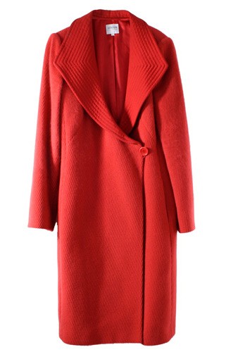Armani Red Wide Neck Collar Coat