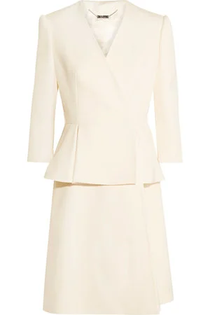 Alexander McQueen Wool and Silk-blend Twill Peplum Coat