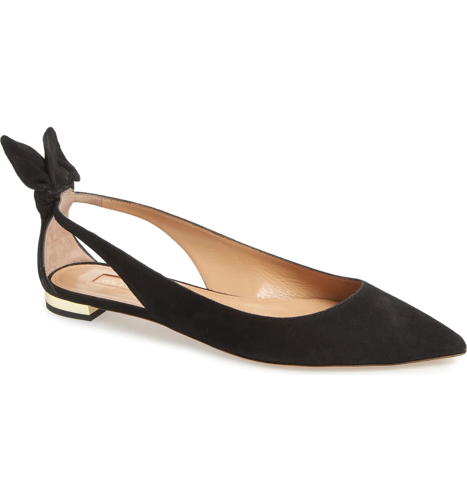 aquazzura deneuve bow pointy toe pump