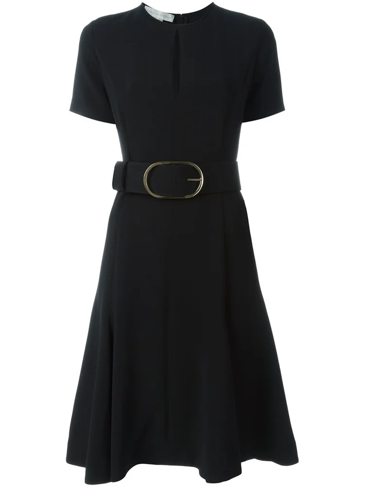 princess polly baby blue dress Jason Wu Women's Black V Neck Knit Top Tiered Maxi Aline Lined Dress Waist  Tie