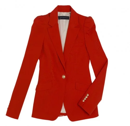 Zara Blazer with Gathered Shoulders in Red