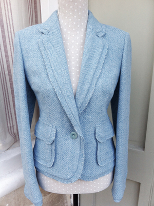 Per Una Frayed Blazer in Blue
