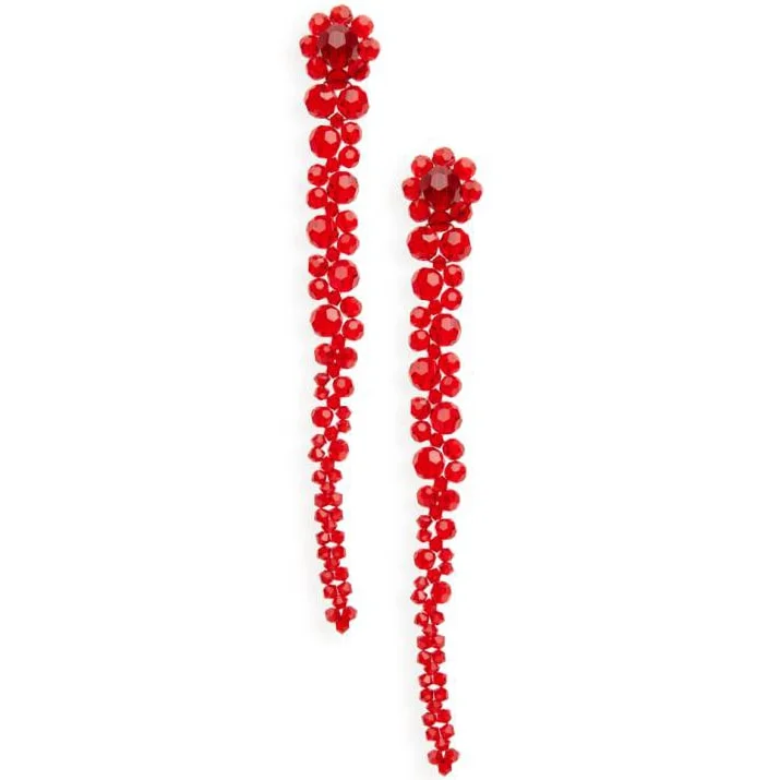 Simone Rocha Red Beaded Drop Earrings