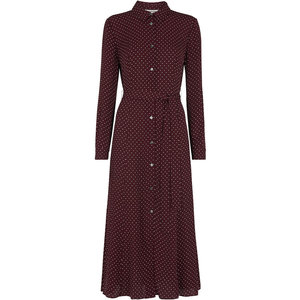 Whistles Margot Burgundy Spot Shirt Dress — UFO No More