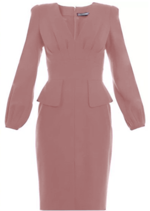 Alexander McQueen Peplum Dress in Blush