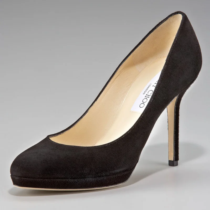  Jimmy Choo Aimee Platform Pump in Black Suede