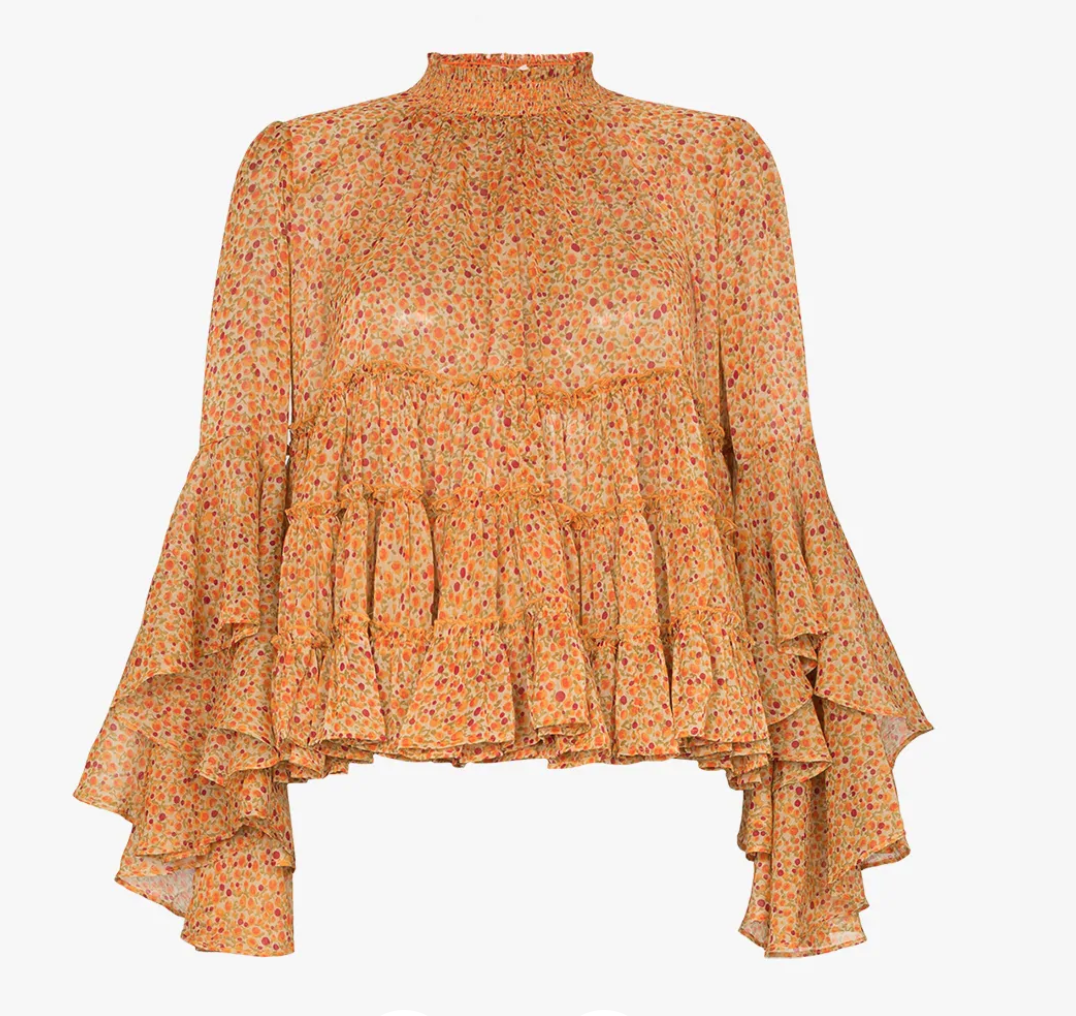 ByTiMo Tiered Ruffle Floral Blouse ...