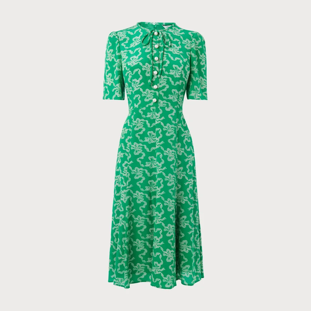 lk bennett montana silk dress LK Bennett Montana Green Silk Dress — UFO No More