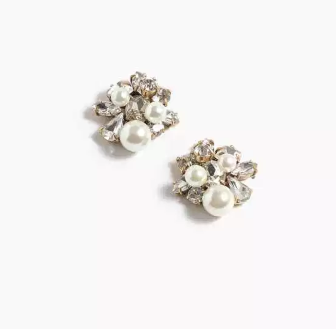 J.Crew Pearl and Crystal Earrings