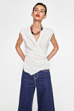 Zara Draped Linen Top — Recently Added 
