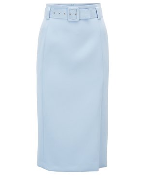 Hugo Boss Vrima Belted Pencil Skirt in Blue — UFO No More