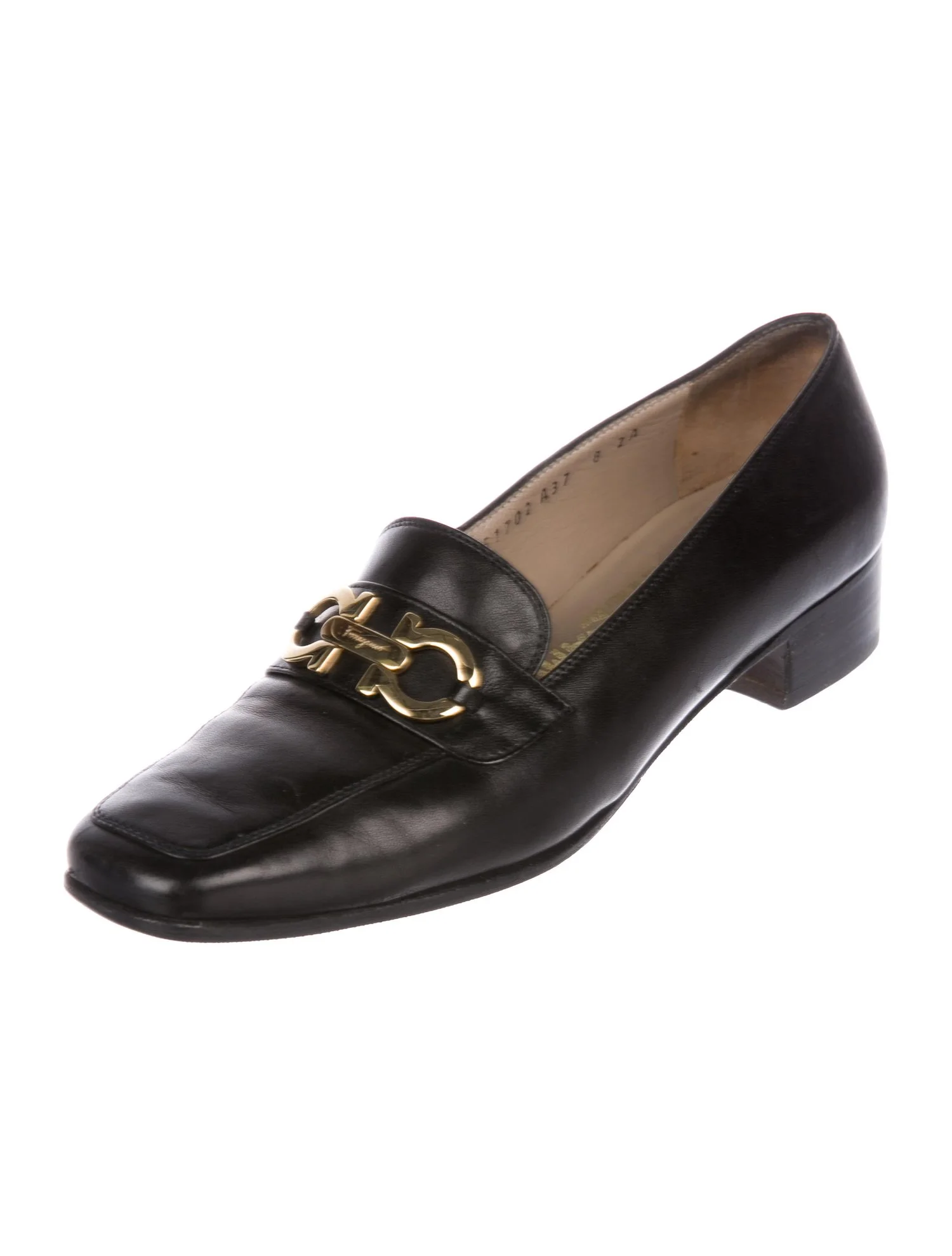 Salvatore Ferragamo Leather Square-Toe Pumps