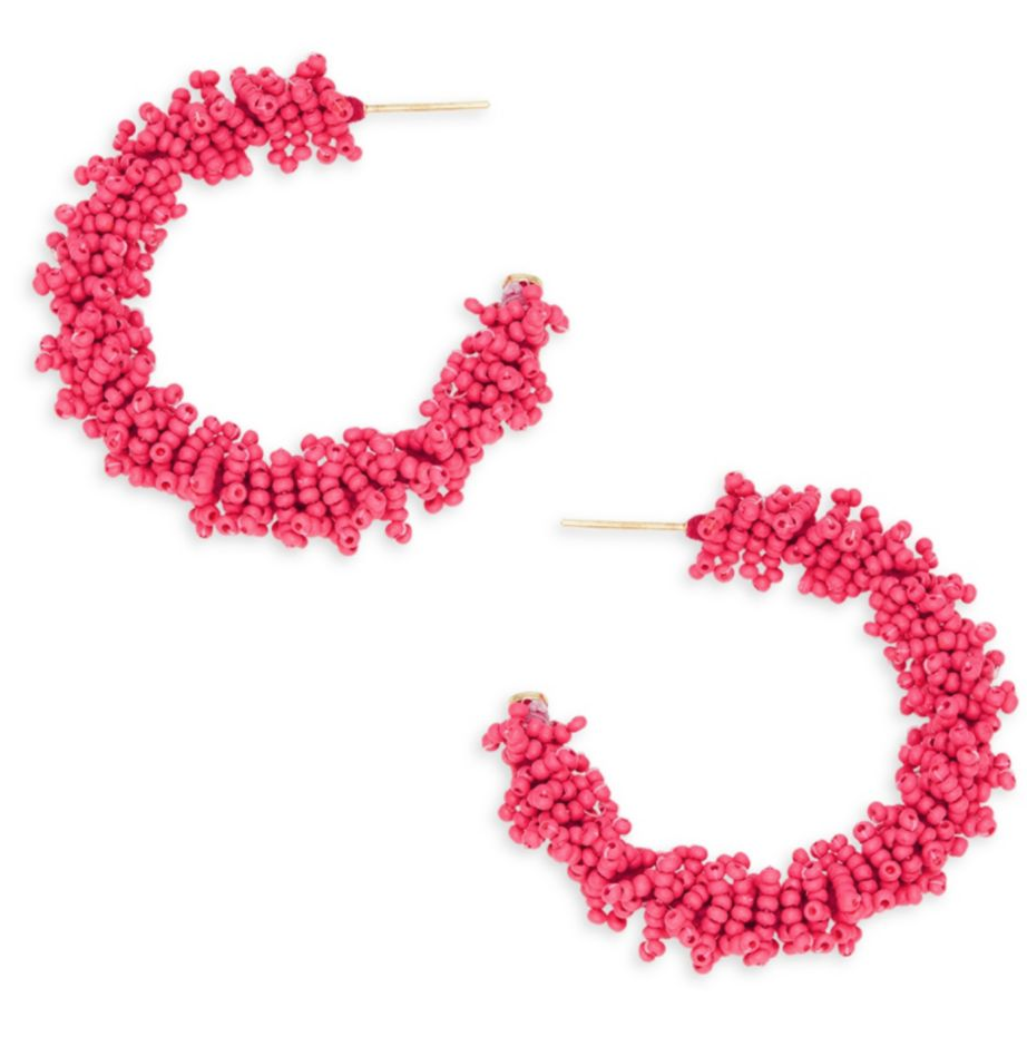Panacea Goldtone Beaded C-Hoop Earrings