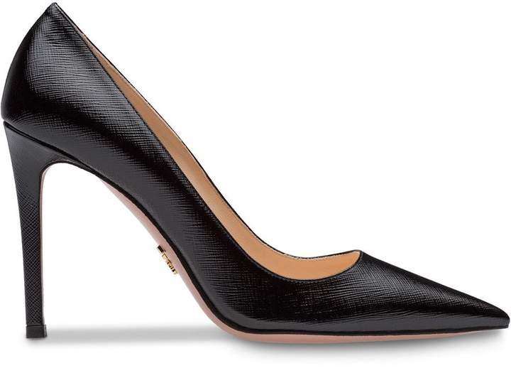 Prada Women's Designer Black High-Heel Pumps Studded Suede Designer Sh –  Dellamoda