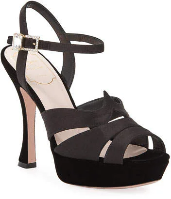Roger Vivier Viv Platform Sandals in Black