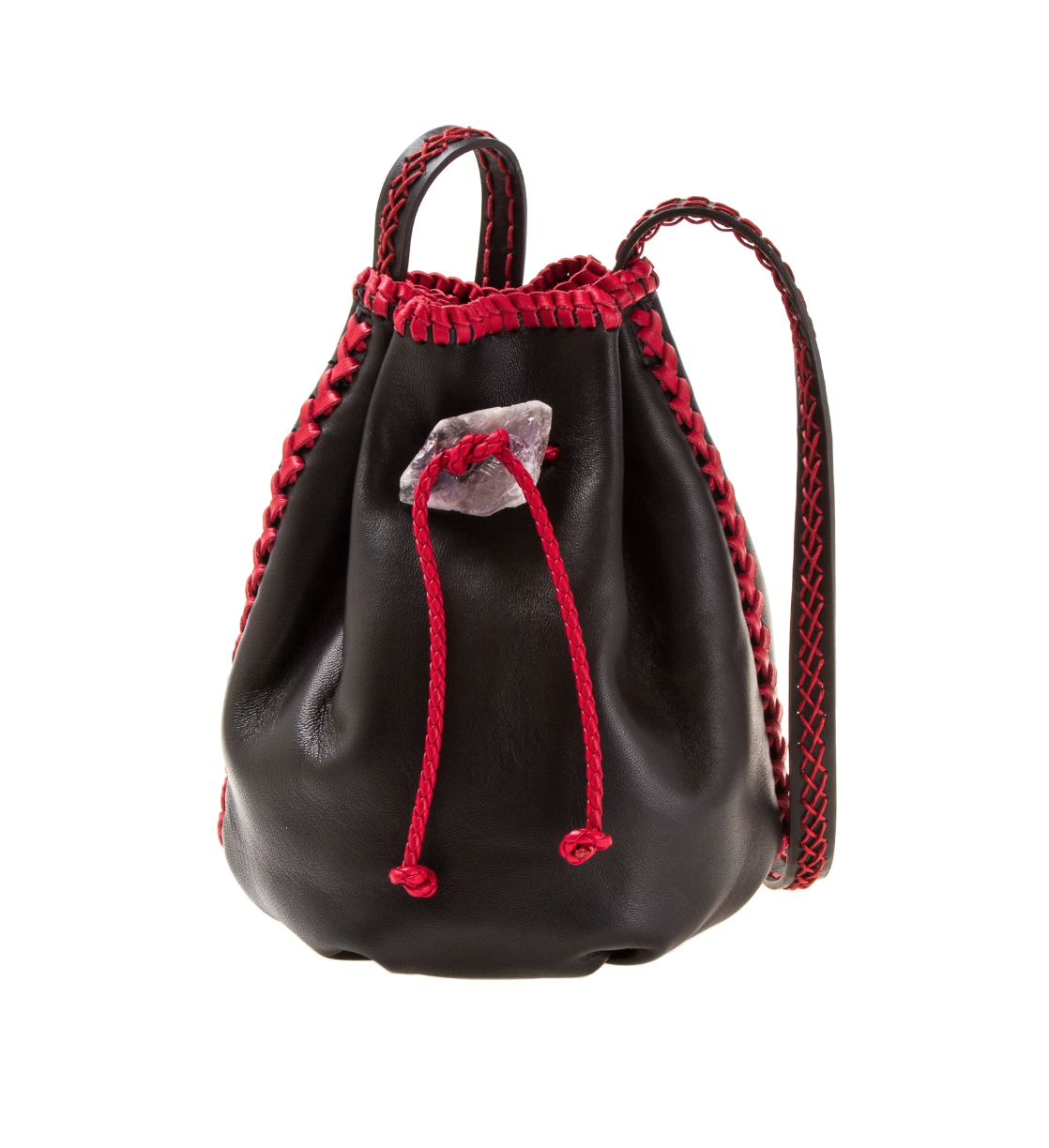 Muzungu Sisters Nirmala Medium Eclipse Bag in Black Lux Leather