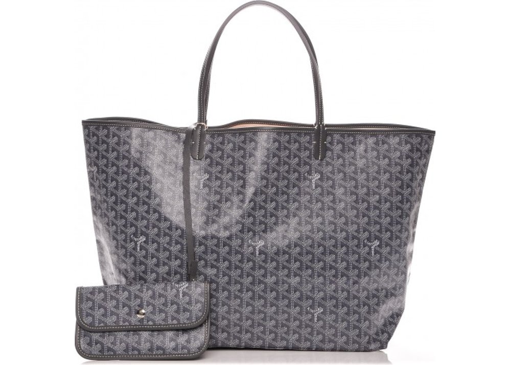 Goyard Rouette Soft PM Grey White Gayardine Leather Tote – The