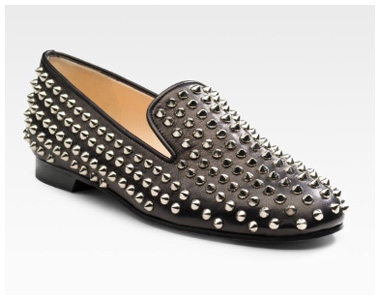 Christian Louboutin Rolling Nappa Spikes Loafers in Black