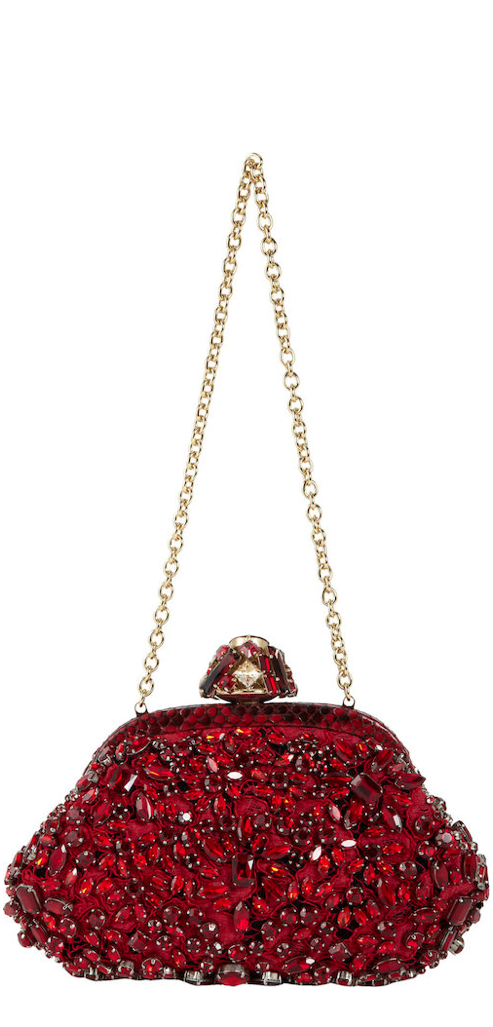 Dolce & Gabbana Miss Dea Embellished Clutch in Red