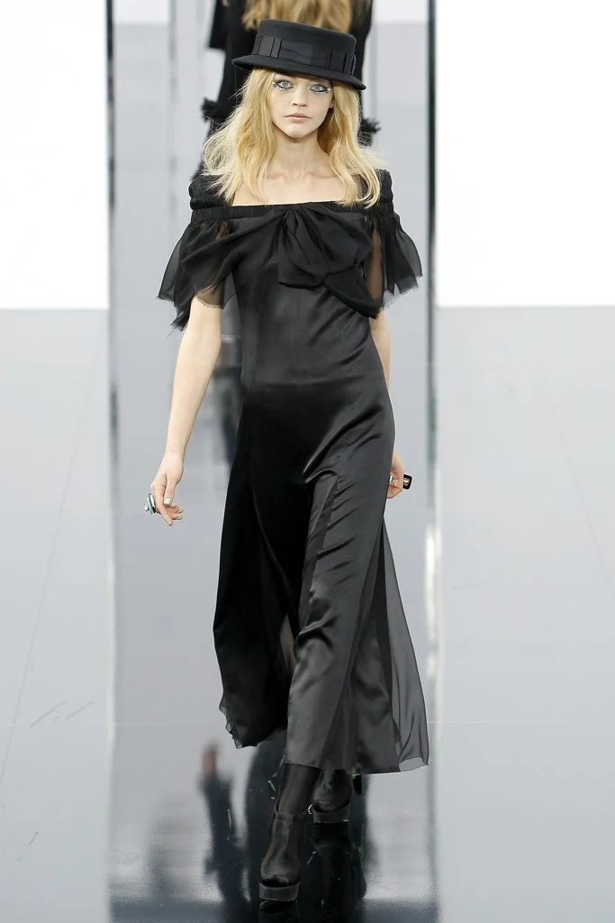 Chanel Bow-Embellished Silk Gown