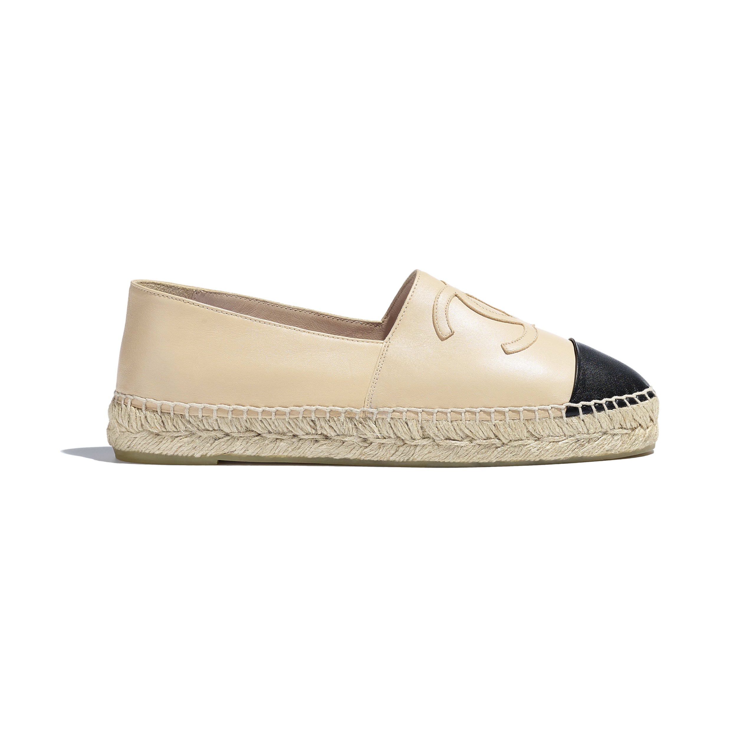 Chanel Lambskin Espadrilles in Beige and Black — UFO No More