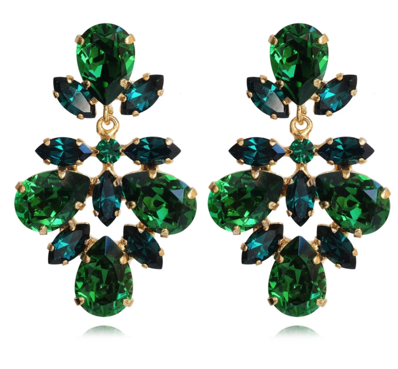 Caroline Svedbom Selene Earrings in Dark Moss Green