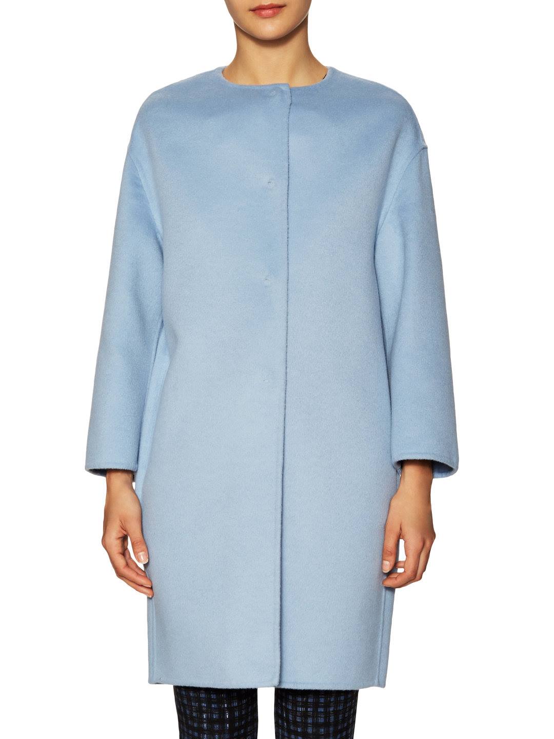 Prada Wool Cocoon Coat in Blue — UFO No More
