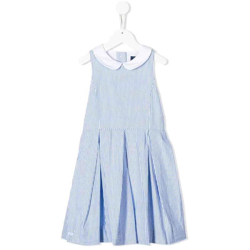 blue seersucker dress